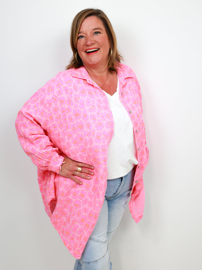 CHRISTINA Oversize Musselin Bluse - verschiedene Farben