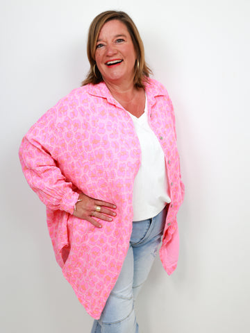 CHRISTINA Oversize Musselin Bluse - verschiedene Farben