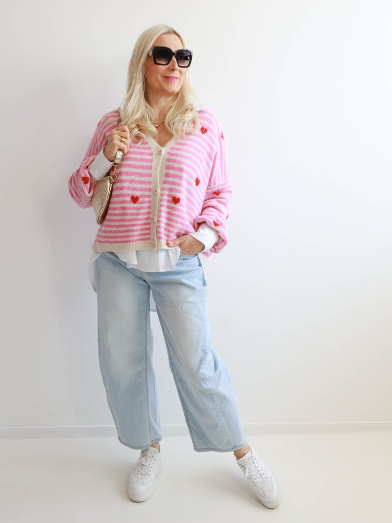CLEO Strickjacke - rosa
