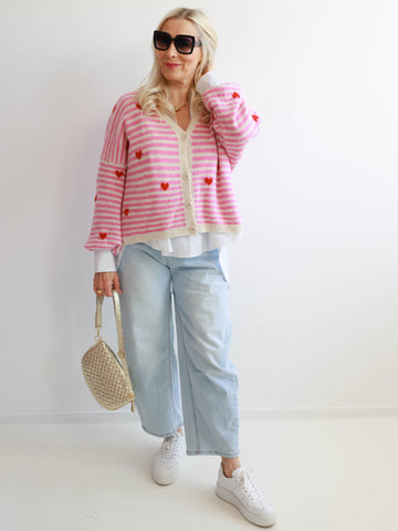CLEO Strickjacke - rosa