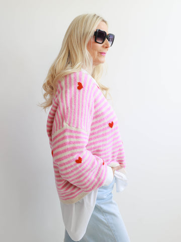 CLEO Strickjacke - rosa