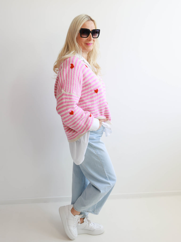 CLEO Strickjacke - rosa