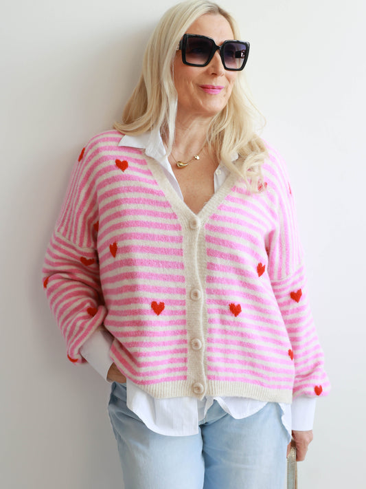 CLEO Strickjacke - rosa