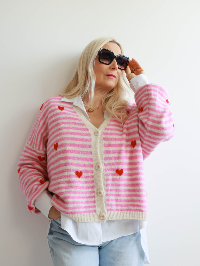 CLEO Strickjacke - rosa