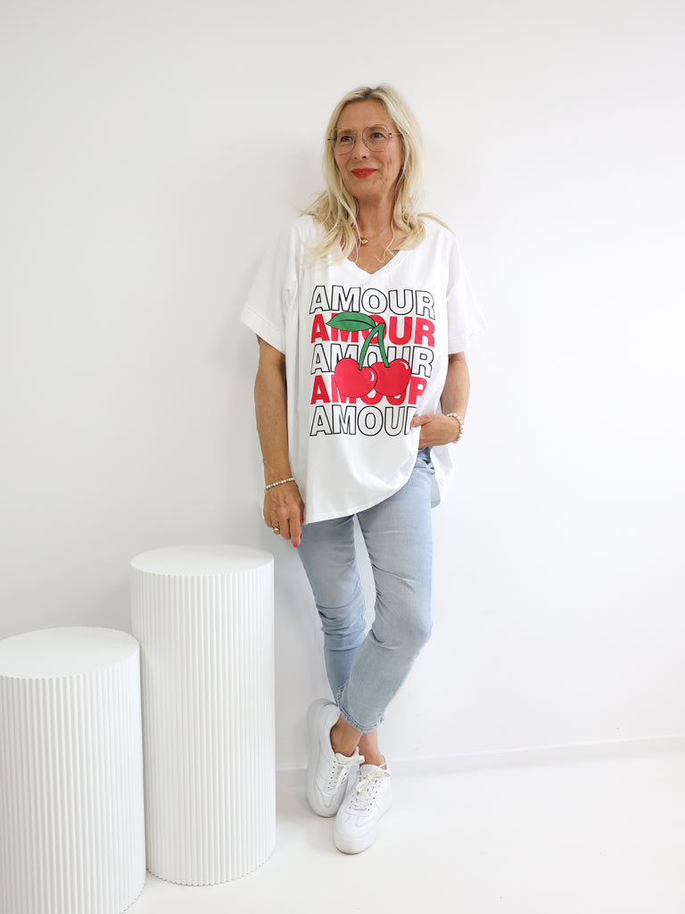 MARIE Plus Size T-Shirt - weiß
