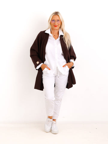 Oversize-Strickjacke VIOLET.S – Lange Feinstrickjacke in offener Silhouette – Gr. 38–48