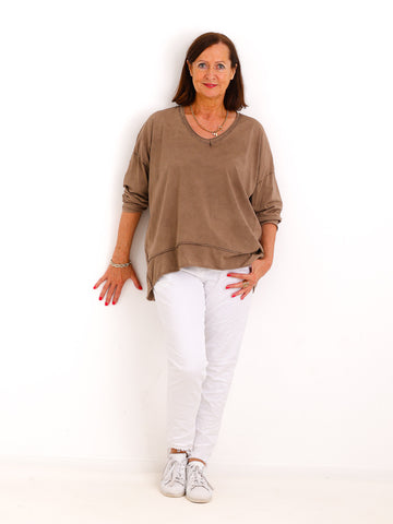 Oversize Longleeve MIRALOU – Leichte Baumwollqualität mit verlängerter Rückenpartie – Gr. 38–44