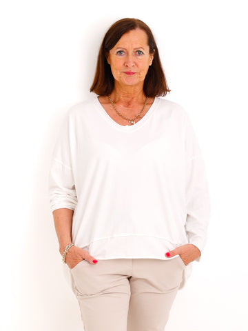 Oversize Longleeve MIRALOU – Leichte Baumwollqualität mit verlängerter Rückenpartie – Gr. 38–44