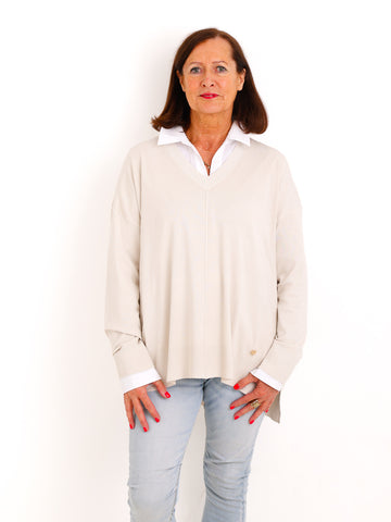 Oversize Strickpullover CYNTHIA.S – Leichter Feinstrick mit Herzdetail – Gr. 38–44