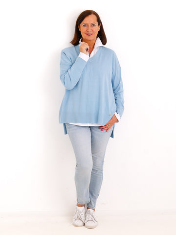 Oversize Strickpullover CYNTHIA.S – Leichter Feinstrick mit Herzdetail – Gr. 38–44