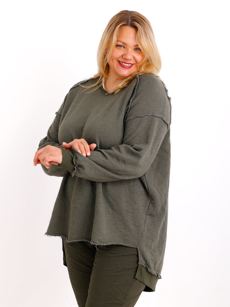 Oversize-Wohlfühl-Sweater CARLY.S – 100 % Baumwolle – Gr. 38-50