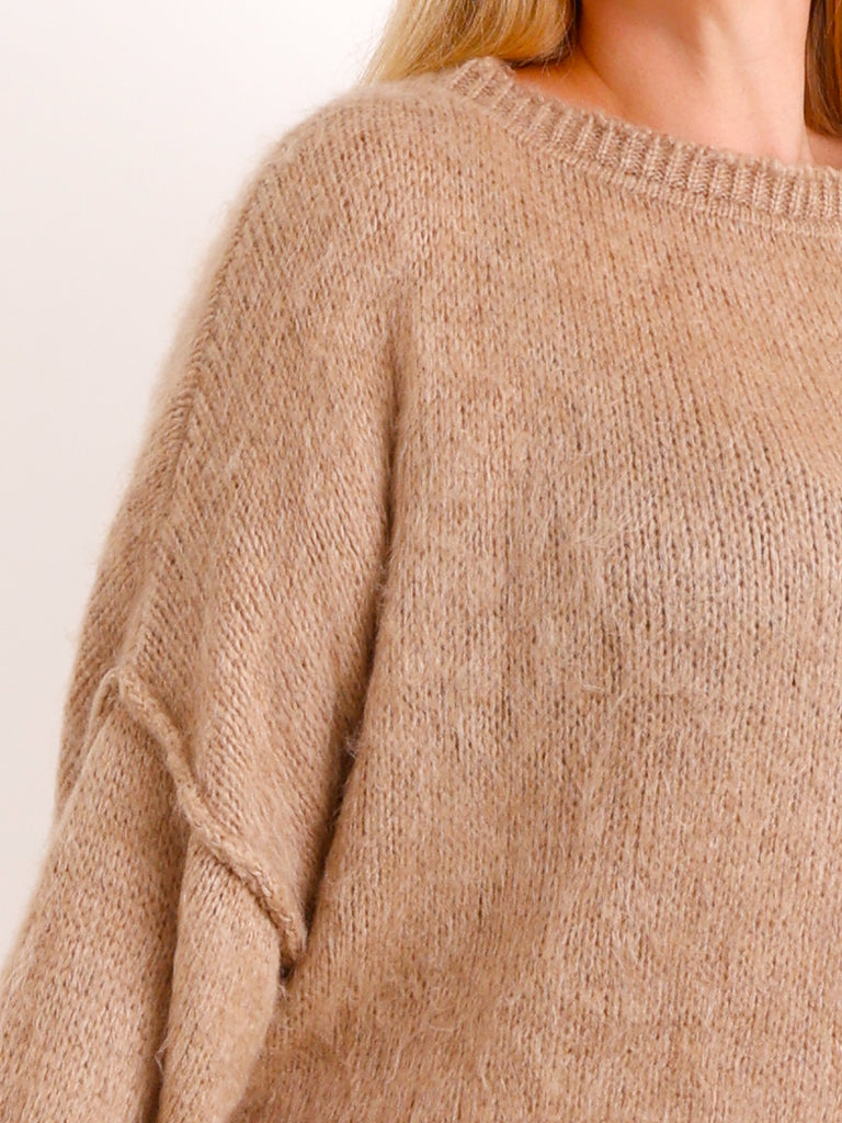 Curvy Pullover VALURA – Extra langer Oversize-Schnitt mit Inside-Out-Nähten – Gr. 48–56