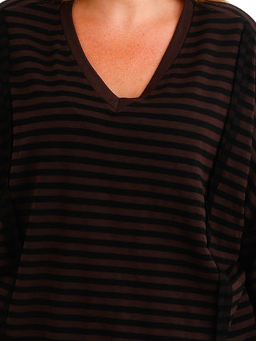 Curvy Zweiteiler NOVELLA – Lässiger Sweat-Look im Ringel-Design – Gr. 44–54