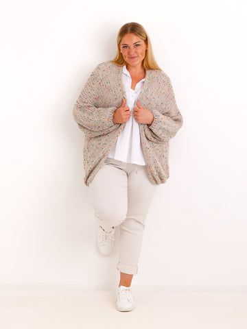 Curvy Strickjacke LIORELLE – Leichter Oversize-Strick mit Herz – Gr. 44-54