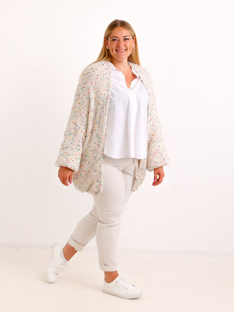 Curvy Strickjacke LIORELLE – Leichter Oversize-Strick mit Herz – Gr. 44-54