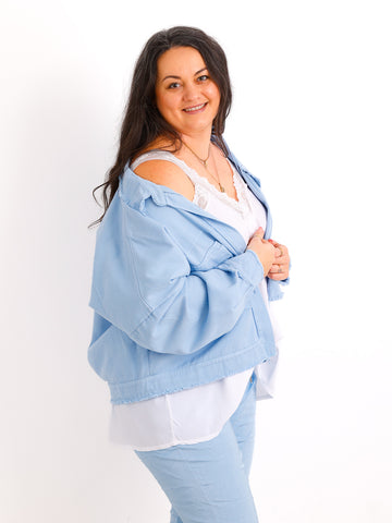 Curvy Viskose Top FELINA.S – A-Linie mit Spitze – Gr. 42-48