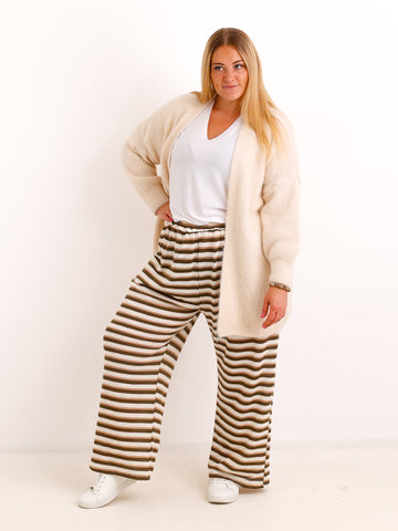 Curvy Marlene-Hose CALVEN – Häkeloptik im Ringel-Look – Gr. 44–56
