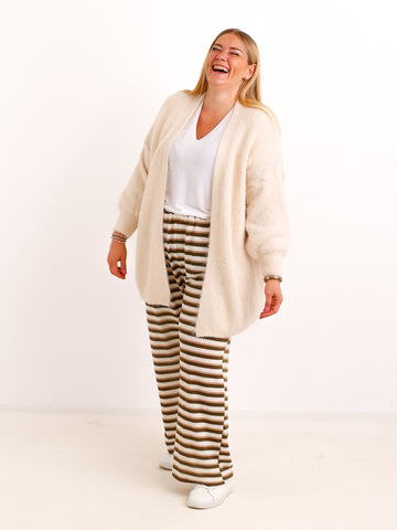 Curvy Marlene-Hose CALVEN – Häkeloptik im Ringel-Look – Gr. 44–56