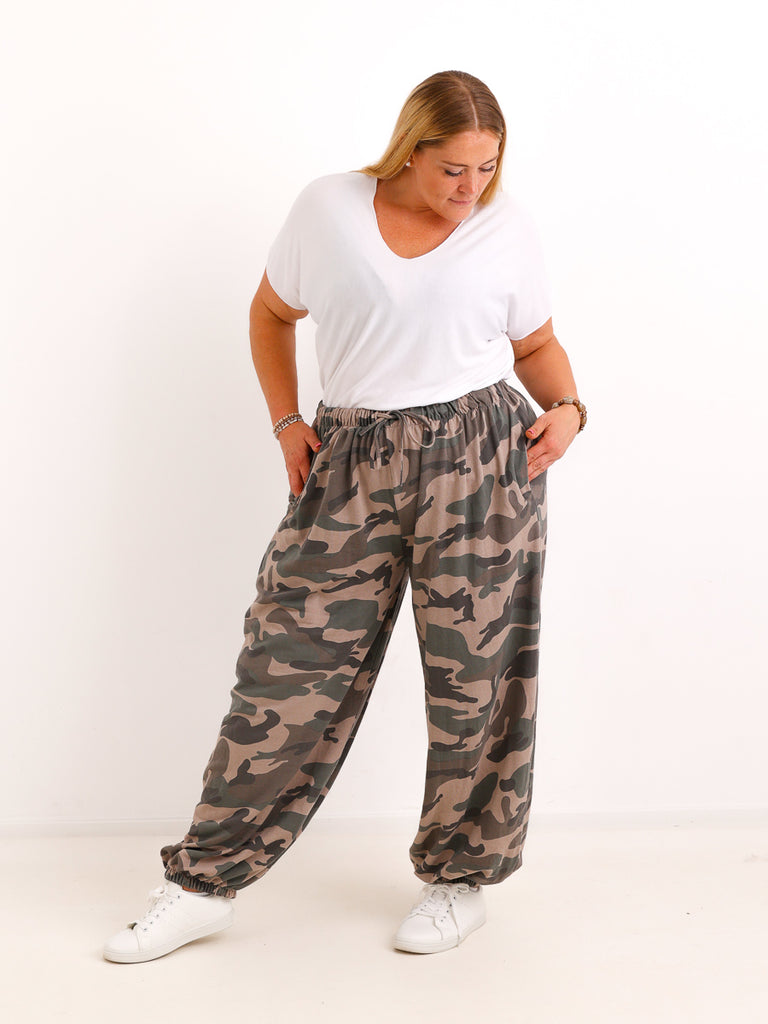 Curvy  Ballonhose SELVAN – Lässiger Schnitt mit elastischem Beinabschluss – Gr. 44–54