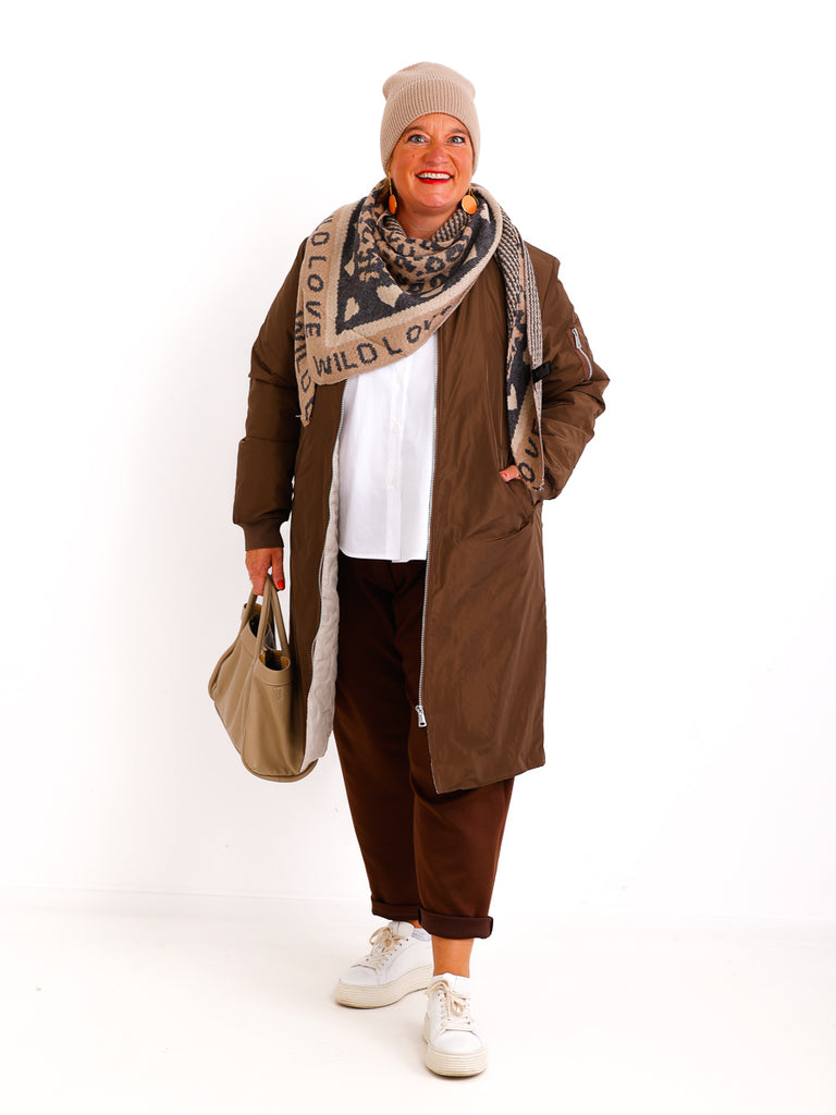 JOHANNA Dreiecksschal mit Kaschmir - anthrazit/taupe