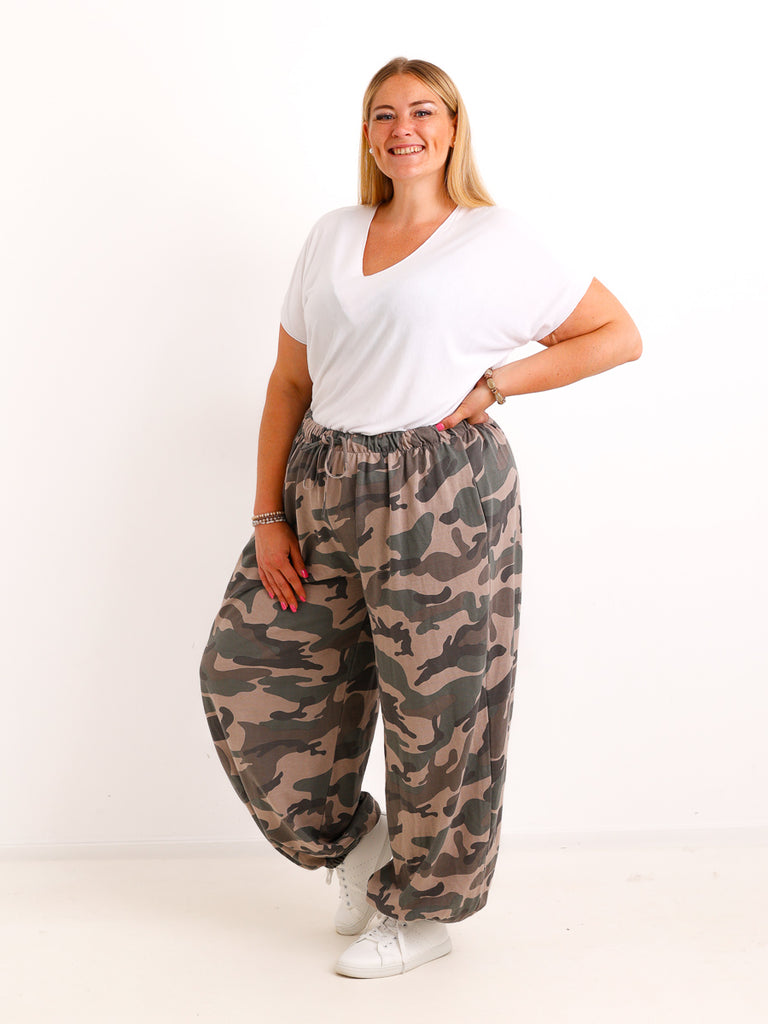 Curvy  Ballonhose SELVAN – Lässiger Schnitt mit elastischem Beinabschluss – Gr. 44–54