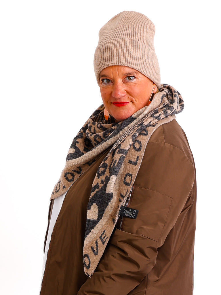 JOHANNA Dreiecksschal mit Kaschmir - anthrazit/taupe