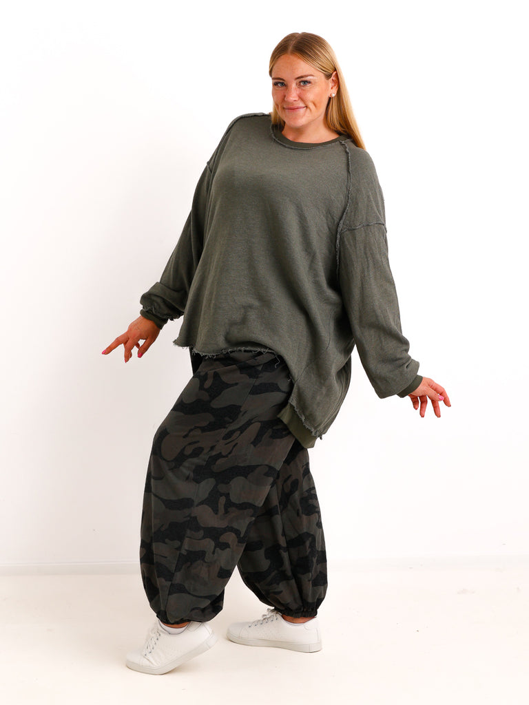 Curvy  Ballonhose SELVAN – Lässiger Schnitt mit elastischem Beinabschluss – Gr. 44–54