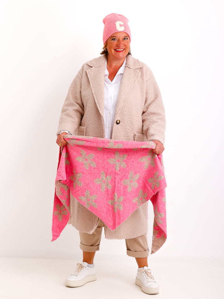 LINDA Dreiecksschal - rosa/beige
