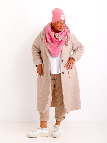 LINDA Dreiecksschal - rosa/beige