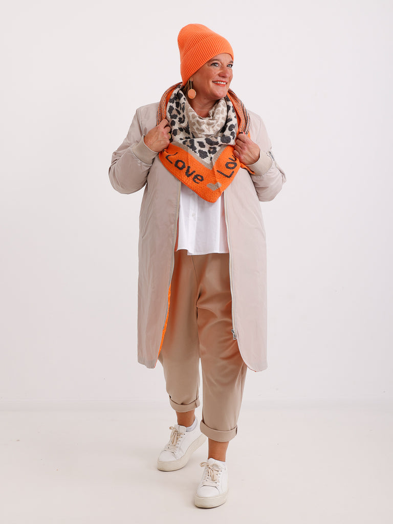 INA Dreiecksschal mit Kaschmir - anthrazit/beige/taupe/orange