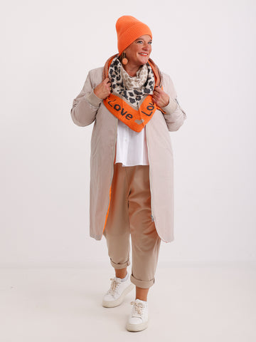 INA Dreiecksschal mit Kaschmir - anthrazit/beige/taupe/orange
