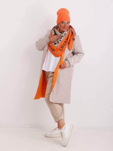 INA Dreiecksschal mit Kaschmir - anthrazit/beige/taupe/orange