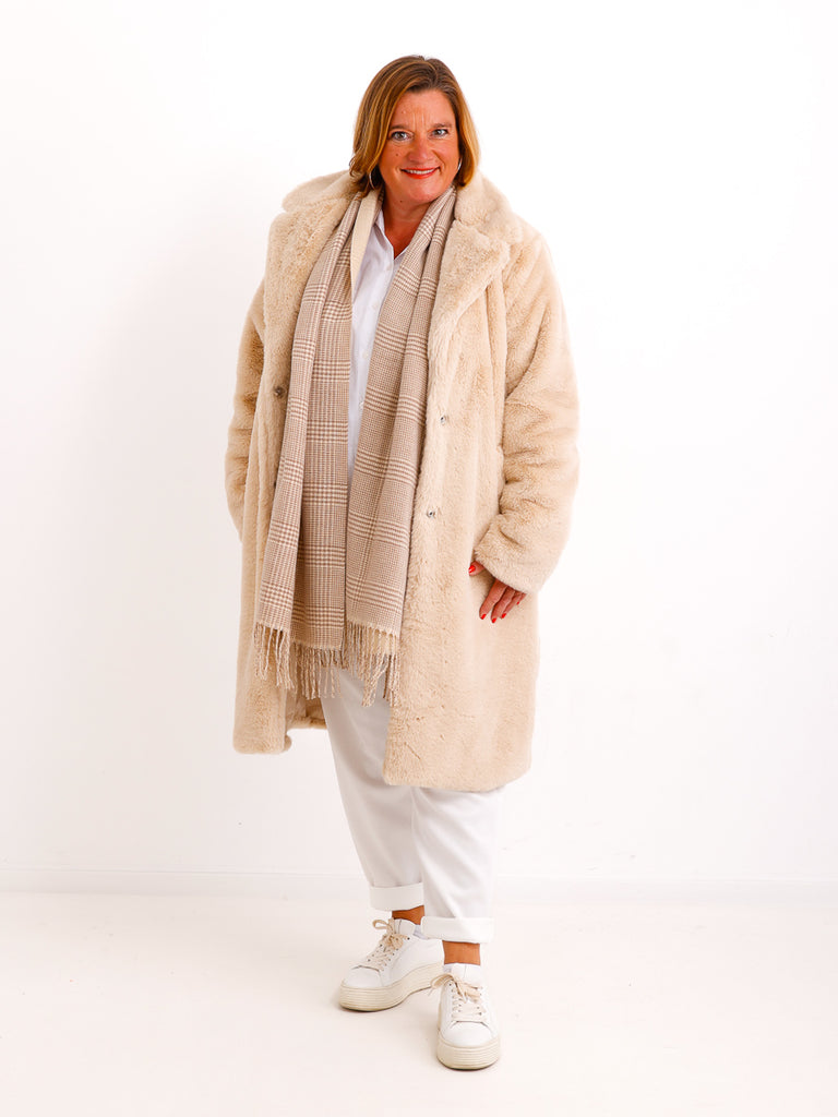 STELLA Kunstfell - Mantel - beige
