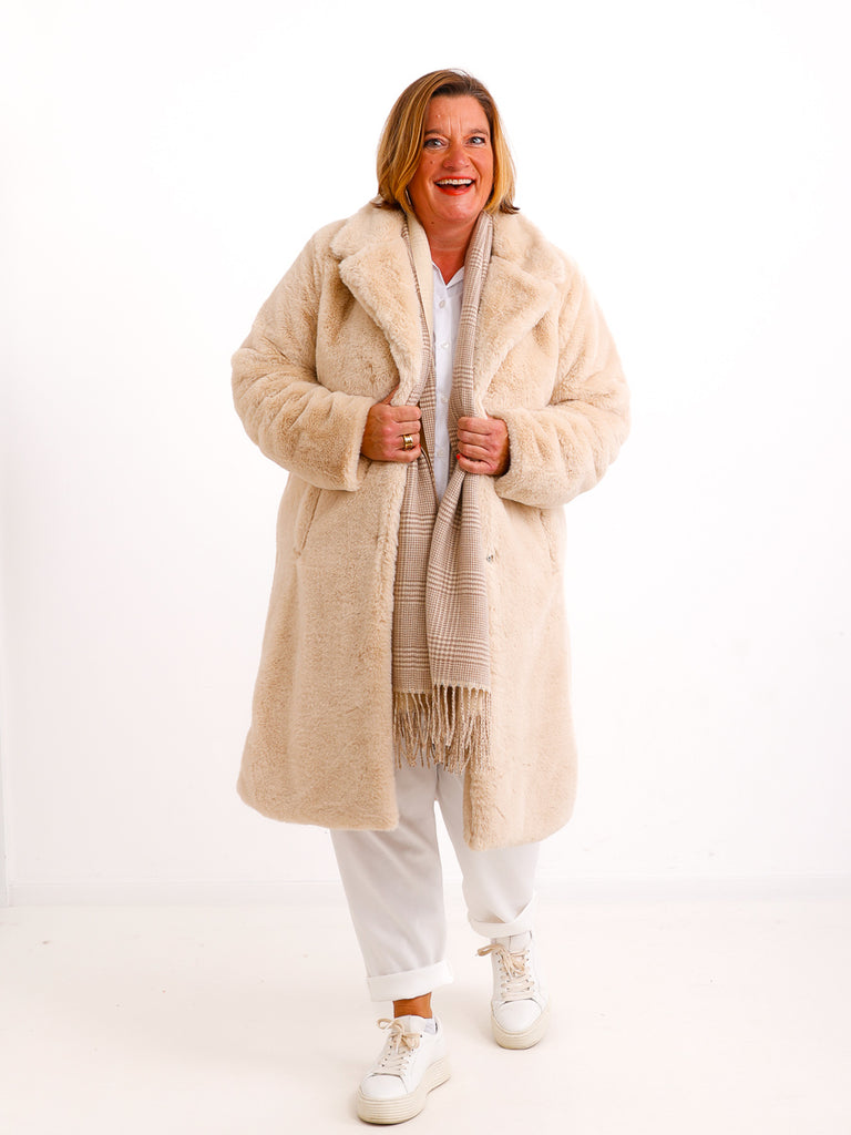 STELLA Kunstfell - Mantel - beige