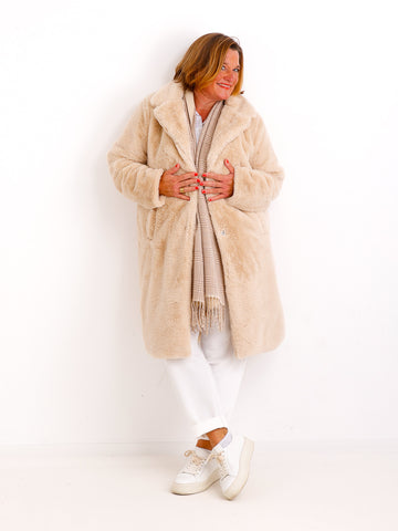 STELLA Kunstfell - Mantel - beige
