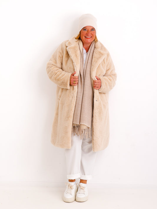 STELLA Kunstfell - Mantel - beige