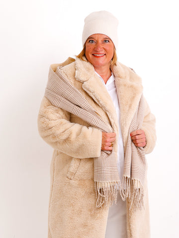 STELLA Kunstfell - Mantel - beige