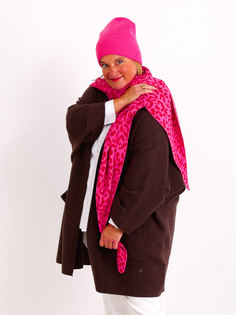 MELLI Dreiecksschal - leo - pink/rot