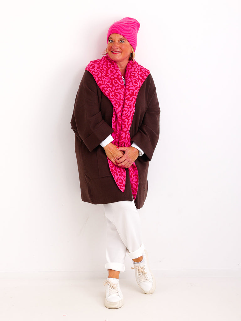 MELLI Dreiecksschal - leo - pink/rot