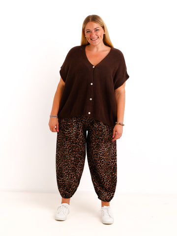 Curvy  Ballonhose TAVELL– Leo-Look mit lässiger Ballon-Silhouette – Gr. 46–56
