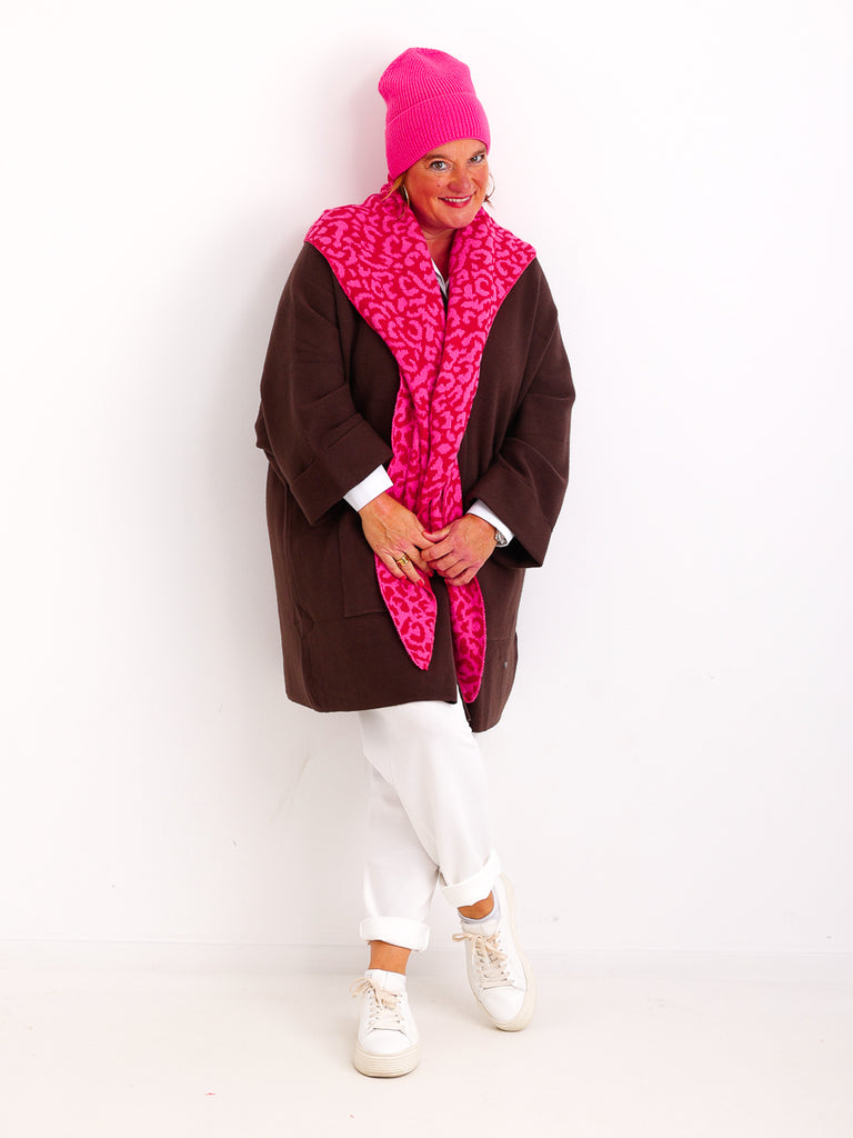 MELLI Dreiecksschal - leo - pink/rot