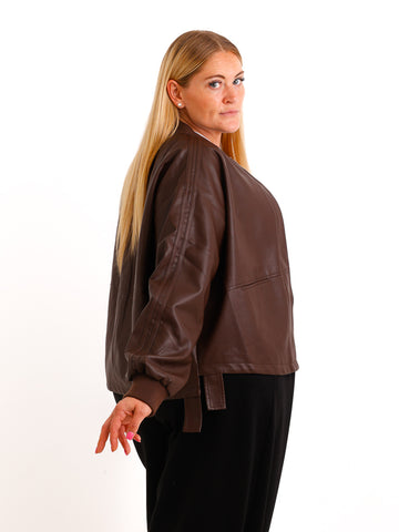 Lederimitat Jacke KAVEY – Moderner Oversize-Look mit besonderen Details – Gr. 38–44
