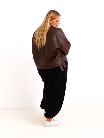 Lederimitat Jacke KAVEY – Moderner Oversize-Look mit besonderen Details – Gr. 38–44