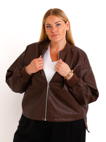 Lederimitat Jacke KAVEY – Moderner Oversize-Look mit besonderen Details – Gr. 38–44