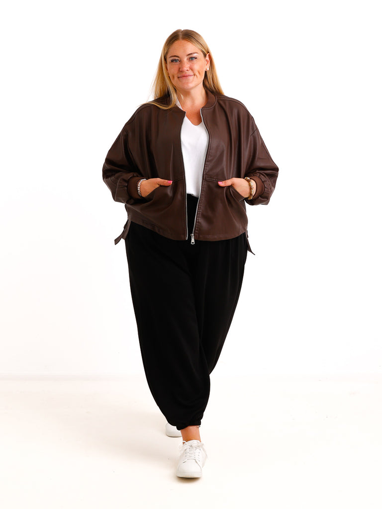 Lederimitat Jacke KAVEY – Moderner Oversize-Look mit besonderen Details – Gr. 38–44