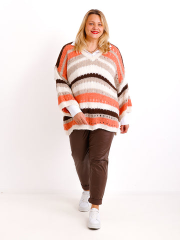 LYDIA Curvy Size Pullover - peachy/beige