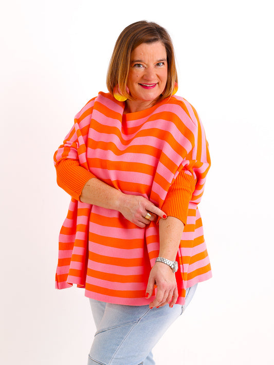 CONNY Oversize Pullover - verschiedene Farben - gestreift