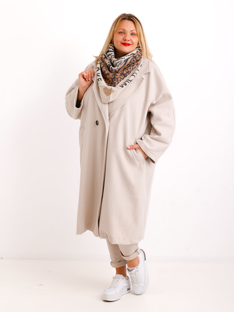 KYRA Dreiecksschal  - beige / taupe / anthrazit