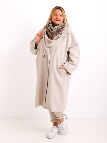 KYRA Dreiecksschal  - beige / taupe / anthrazit