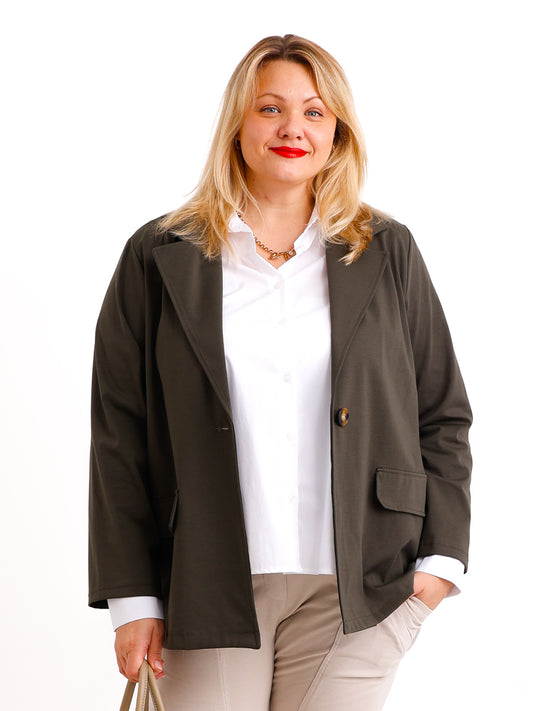 DOREEN Curvy Size Blazer 2 XL - khaki